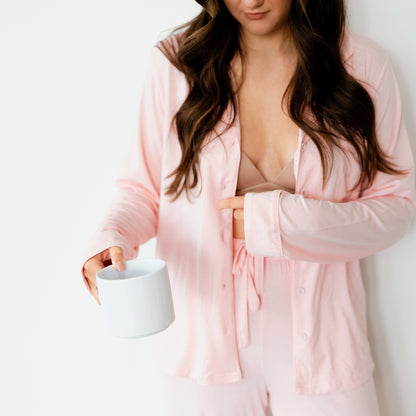 Modal Stretch Pajama Set - Powder Pink