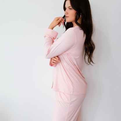 Modal Stretch Pajama Set - Powder Pink